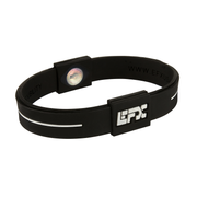 EFX Performance Sport Wristband made of 100% Pure Silicone w/2 Programmed Holograms for Increased Balance, Strength & Flexibility | See Chart for Sizing - Black / White