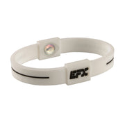 EFX Performance Sport Wristband made of 100% Pure Silicone w/2 Programmed Holograms for Increased Balance, Strength & Flexibility | See Chart for Sizing - White / Black