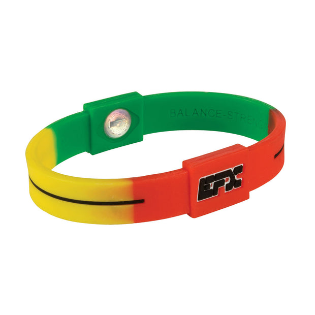 EFX Performance Sport Wristband made of 100% Pure Silicone w/2 Programmed Holograms for Increased Balance, Strength & Flexibility | See Chart for Sizing - Red / Yellow / Green