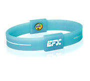 EFX Performance Sport Wristband made of 100% Pure Silicone w/2 Programmed Holograms for Increased Balance, Strength & Flexibility | See Chart for Sizing - Glow In The Dark (Blue)