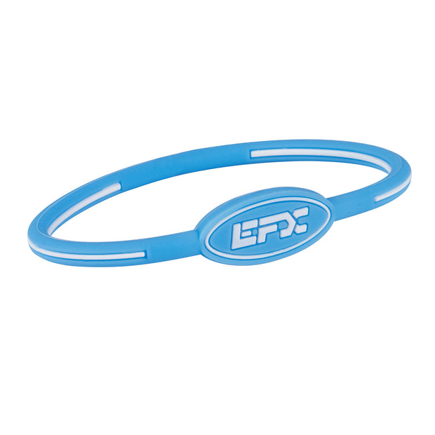 EFX PERFORMANCE Silicone Oval Wristband - Lt. Blue / White