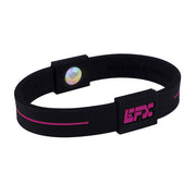 EFX Performance Sport Wristband made of 100% Pure Silicone w/2 Programmed Holograms for Increased Balance, Strength & Flexibility | See Chart for Sizing - Black / Purple