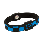 EFX Performance Sport Wristband made of 100% Pure Silicone w/2 Programmed Holograms for Increased Balance, Strength & Flexibility | See Chart for Sizing - Checkers (Black/Blue)
