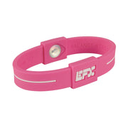 EFX Performance Sport Wristband made of 100% Pure Silicone w/2 Programmed Holograms for Increased Balance, Strength & Flexibility | See Chart for Sizing - Pink / White