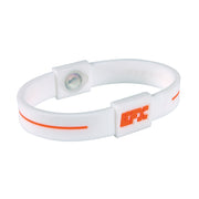 EFX Performance Sport Wristband made of 100% Pure Silicone w/2 Programmed Holograms for Increased Balance, Strength & Flexibility | See Chart for Sizing - White / Orange