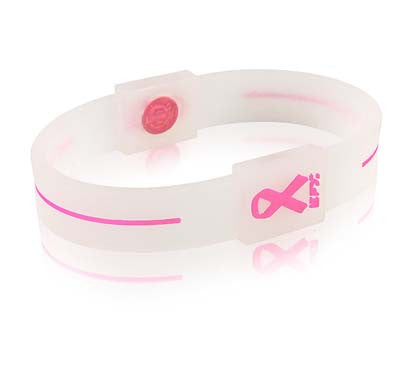 Silicone Sport Wristband - Breast Cancer Awareness (Translucent/Pink)