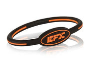 Silicone Oval Wristband - Black / Orange - 7"