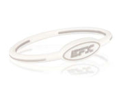 Silicone Oval Wristband - White / Grey - 7"