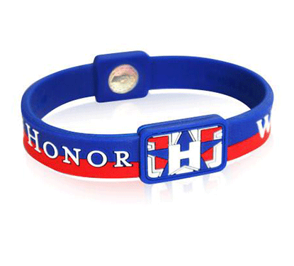 Silicone Sport Wristband - Folds Of Honor (Blue/Red)