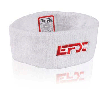 Terry Cloth Wristband - White / Red (Pair of 2)